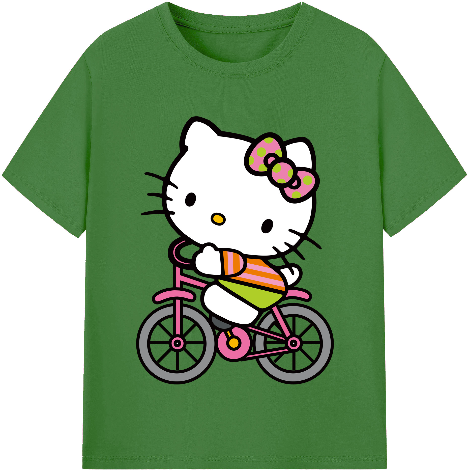 （画像用） Hello Kitty ハローキティ レディースカジュアルプリントTシャツ（綿100％）